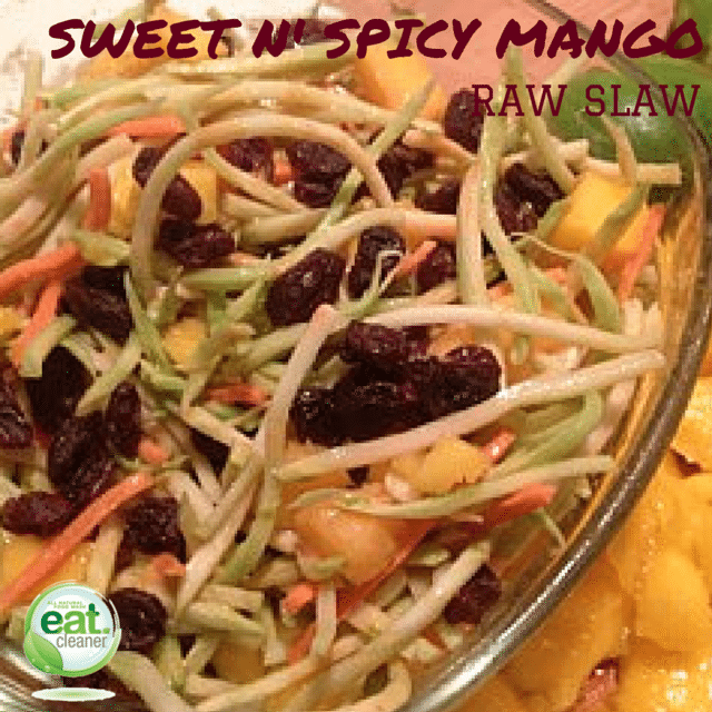 Sweet n' Spicy Mango Raw Slaw - What's In Season Wednesday!