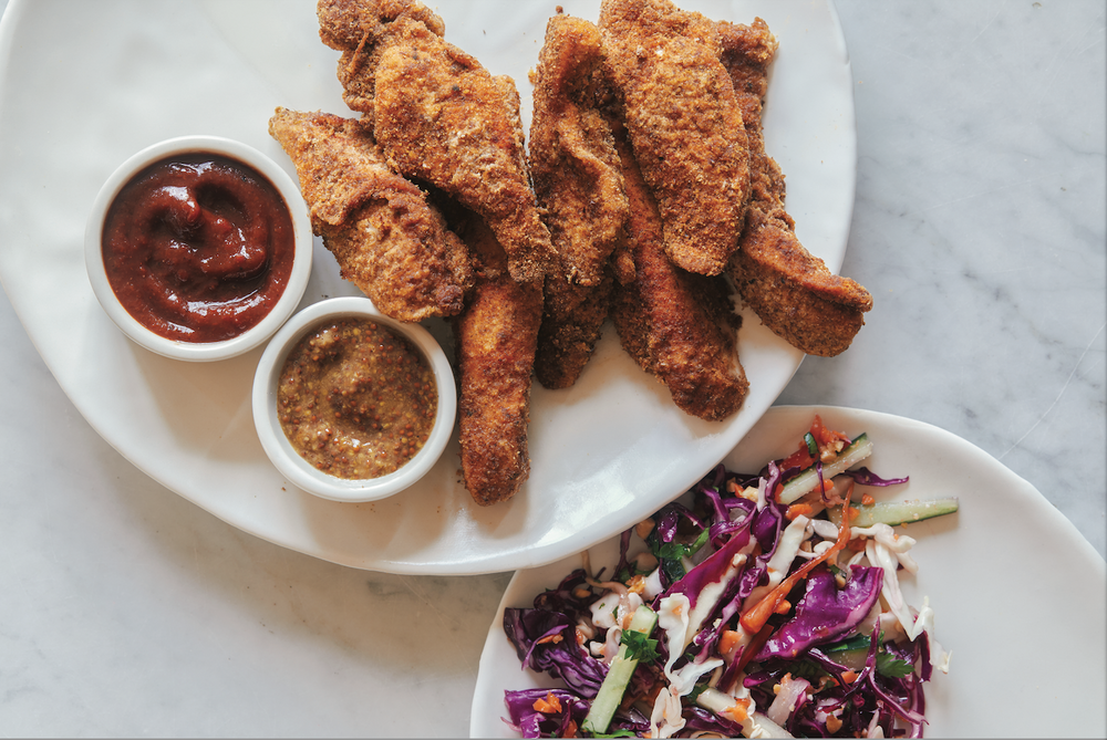 Lucca’s Supercharged Chicken Tenders with Turmeric & Honey Dijon Dipping Sauce