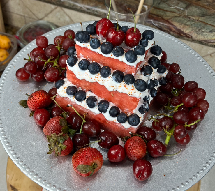 Patriotic 4th of July Watermelon Cake