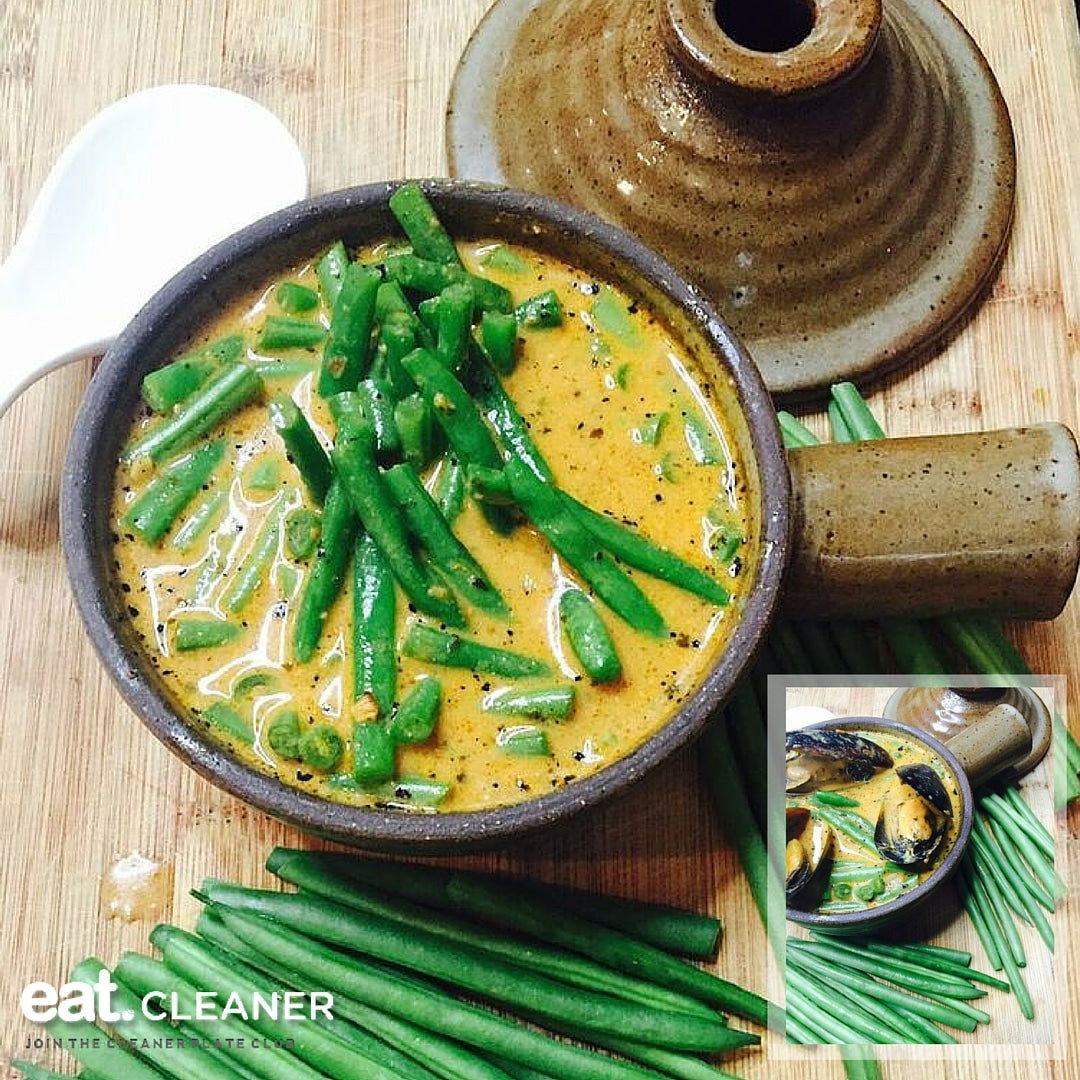 French Green Bean Coconut Curry Clay Pot
