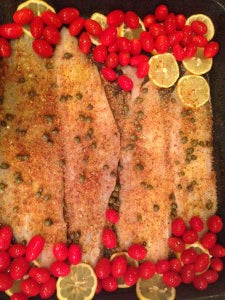 Baked Dover Sole with Caper 'Butter' Sauce - #FitFoodFast