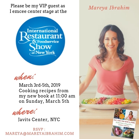 “Fit Foodie” Chef Mareya Ibrahim to Emcee at the International Restaurant and Foodservice Show Live in New York City