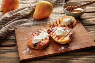 Grilled Pears with Vanilla Bean Coconut Nice Cream
