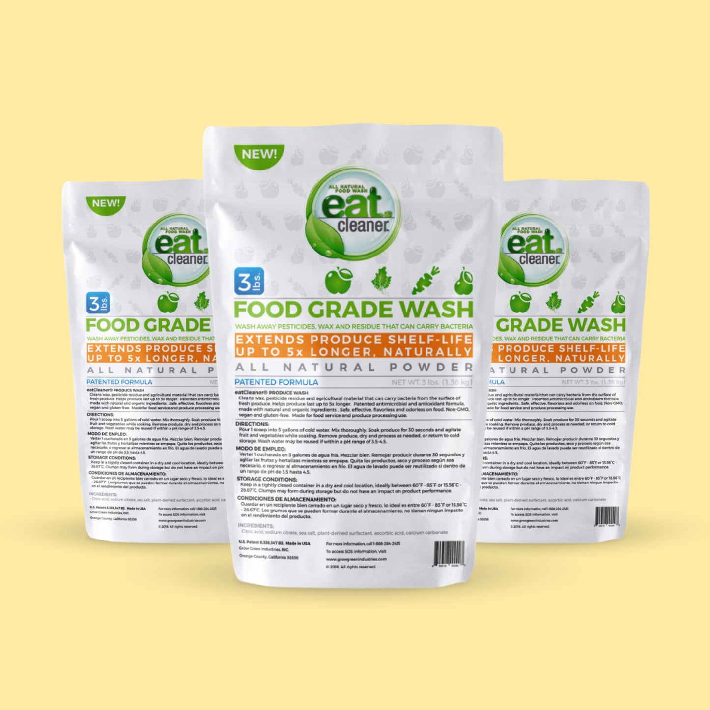 eatCleaner Ultra Concentrate Fruit + Veggie Wash Powder (3 lb. Bag